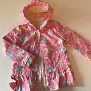 Nannette Kids Unicorn Raincoat Ruffle Hem